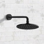 Remer 359MM20-343-30-NO 8 Inch Wall Mounted Rain Shower Head With Arm, Matte Black